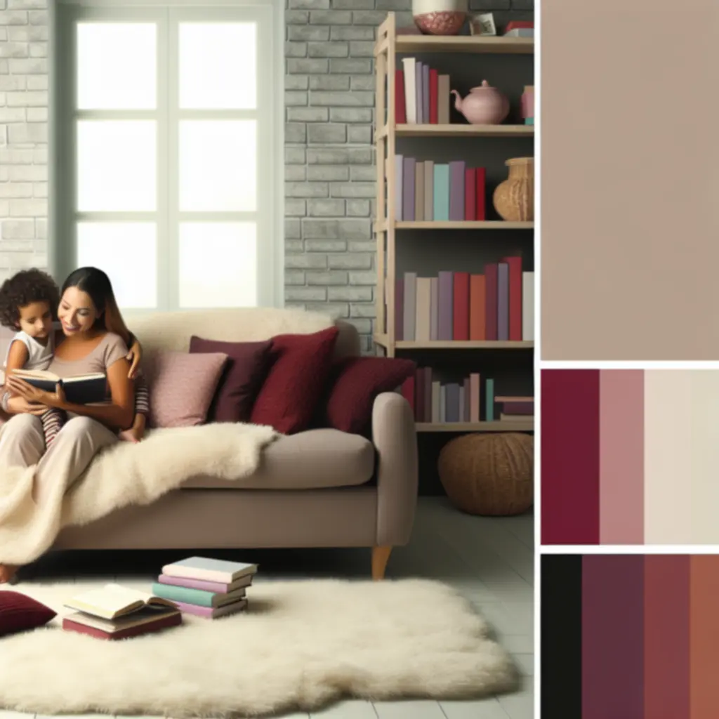 Rodzinny moment wspólnego czytania książek z dziećmi.