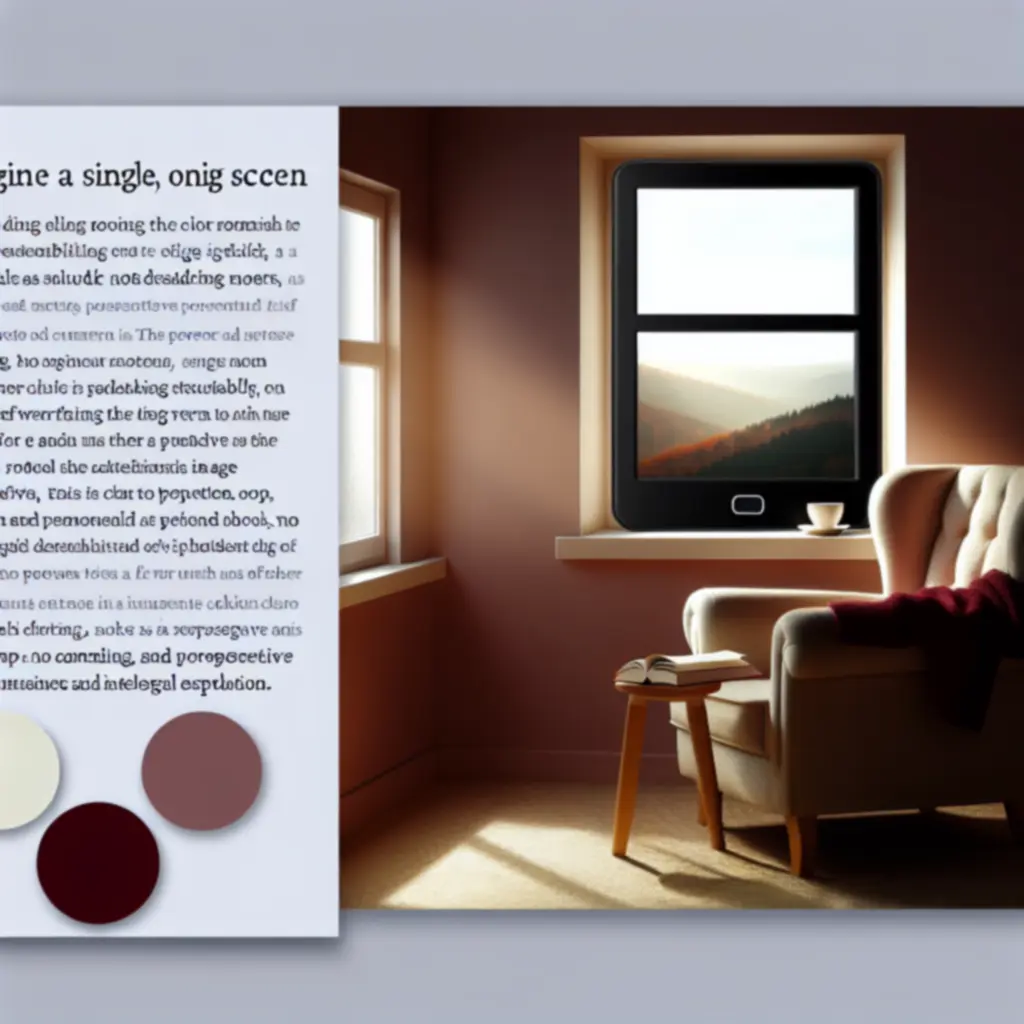 Czytnik ebooków w przytulnym kąciku czytelniczym z kocem i kubkiem herbaty