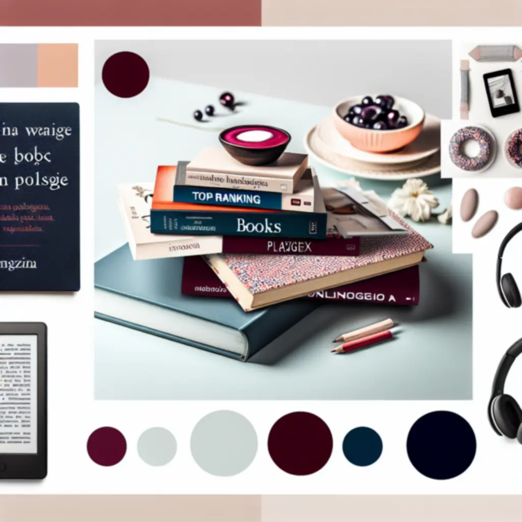 Elegancko ułożone stosy książek i czytnik e-booków na stoliku w przytulnym wnętrzu