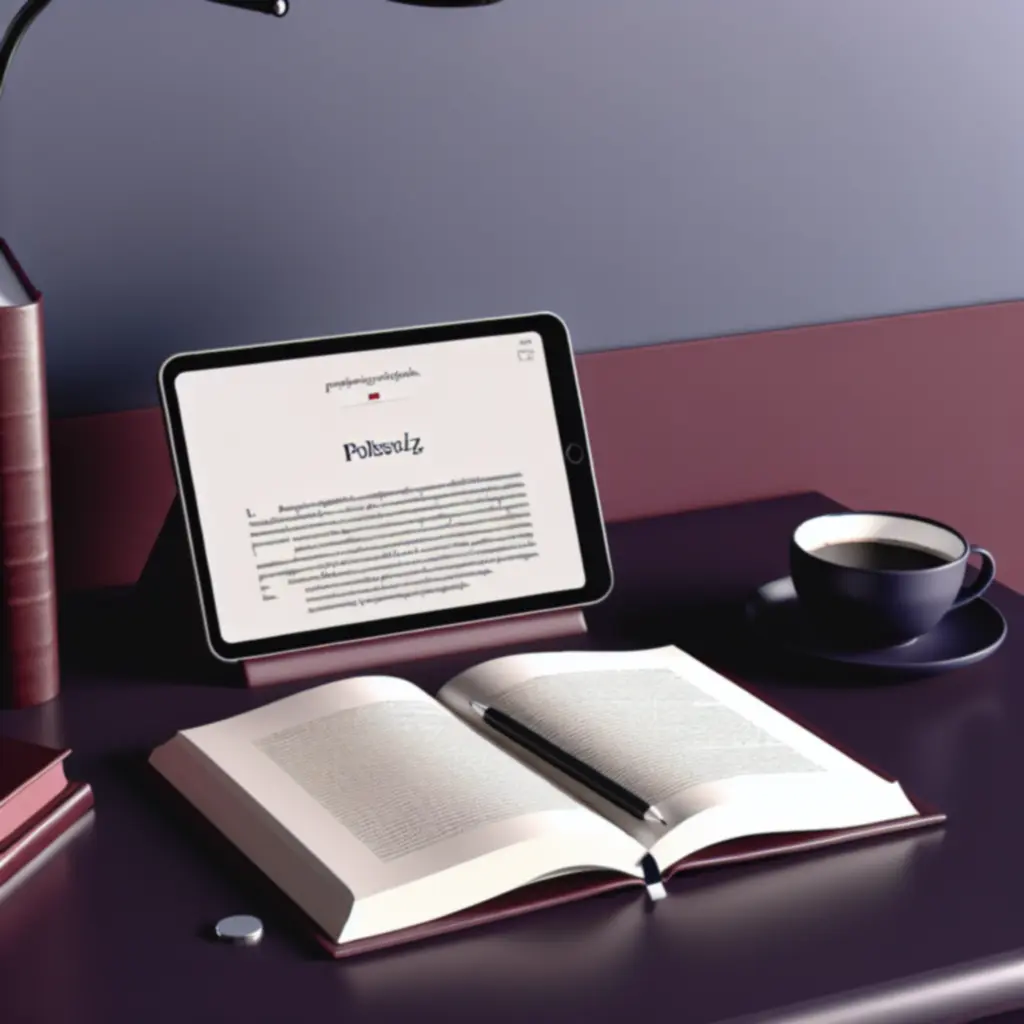 Polski autor przy biurku z laptopem i notatkami, przygotowujący ebook