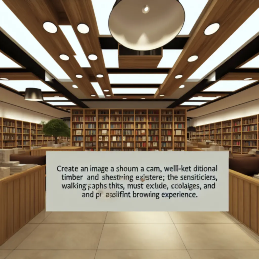 Spokojne wnętrze uporządkowanej księgarni.